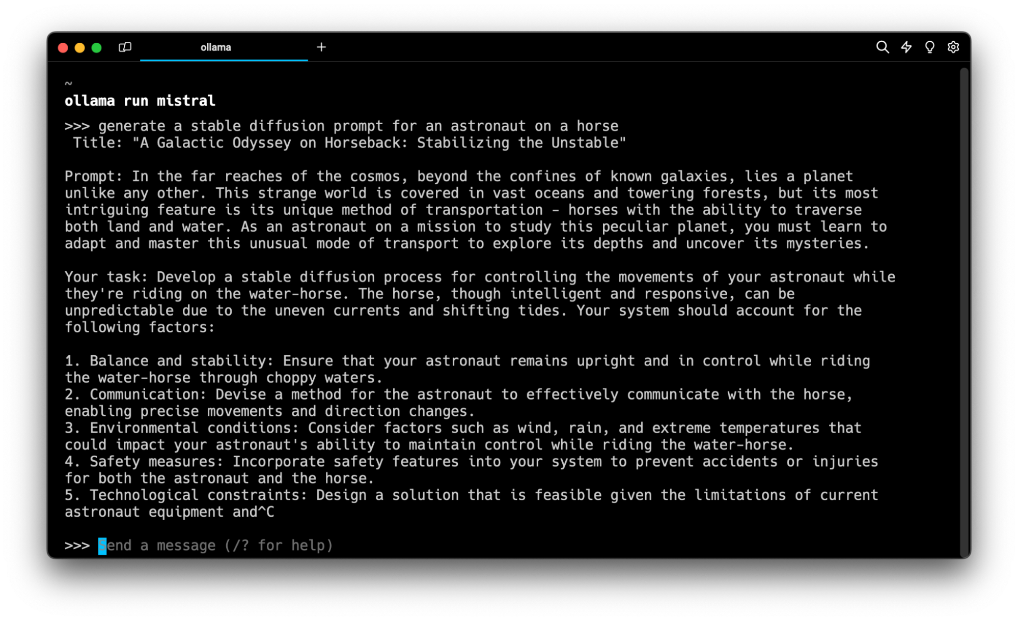 mistral stable diffusion prompt